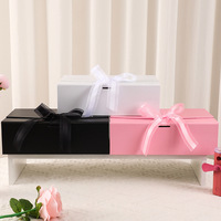 Hemen Gönderilebilir Şeker Kutusu Sert Karton Mat Kaplama Açılır Kapaklı 26x19x8cm Siyah Pembe Beyaz