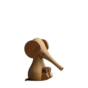 Gaya Eropa kerajinan tangan kayu padat gajah dekorasi perdagangan luar negeri ekspor boneka hadiah kecil ornamen mainan kayu