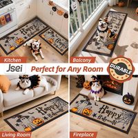 Ensemble de tapis de cuisine décoratifs modernes pour Halloween, antidérapants, avec des motifs de fantômes et de citrouilles, lavables en machine