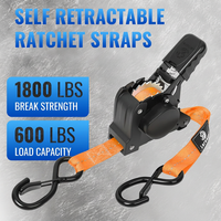 Grandlifting Model 2502 1 inç X 1800IBS Otomatik Geri Çekilebilir Cırcırlı Kayış Polyester Bağlama Kemeri S Kancası GS Sertifikalı Yüksek Mukavemetli