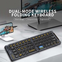Clavier et souris sans fil pliables mini combo ultra-mince transparent pour Typepad pour I.OS/Windows/Android en stock
