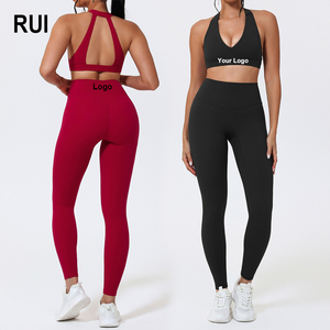 RUIQUWIN Conjuntos de Yoga de Verano para Mujer al por Mayor, Leggings Transpirables de Cintura Alta, Ropa Deportiva de Secado Rápido para Correr y Hacer Ejercicio - Product Image 1