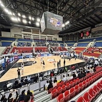 Revêtement de sol sportif intérieur approuvé par la FIBA pour les terrains de basketball et de volley-ball, en contreplaqué de bois d'érable ignifuge.