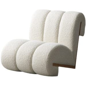 Sillón Individual de Estilo Nórdico Wabi Sabi, Lana de Cordero, Minimalista, Moderno, Forma Irregular, Diseño de Autor, para Sala de Estar - Product Image 4