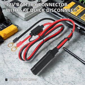 ขั้วต่อแบตเตอรี่รถยนต์มอเตอร์ไซค์ 12V ทองแดงหุ้มยาง พร้อมโอริง สำหรับรถสโนว์โมบิล สายชาร์จแบตเตอรี่แบบปลดเร็ว SAE - Product Image 2