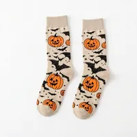 2026 Chaussettes en coton tendance, amusantes, à motifs de bandes dessinées et de dessins animés, personnalisées, de type tube, de créateur, pour Halloween