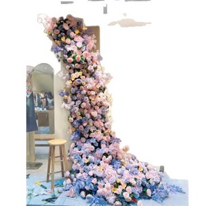 Ensemble <span class=keywords><strong>de</strong></span> café décoration <span class=keywords><strong>de</strong></span> fenêtre pour une utilisation en intérieur Monet Garden Style français mariage en plein air décoratif fausses fleurs et plante verte - Product Image 5