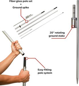Mở bãi biển cờ 12 feet cao quảng cáo Cờ biểu ngữ với sợi thủy tinh Cột cờ mặt đất Spike cho khuyến mãi cửa hàng và kinh doanh - Product Image 3