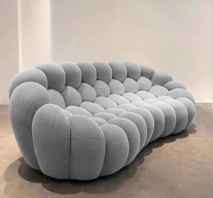 Canapé Bulle Gris Clair Moderne Compressé Sous Vide <span class=keywords><strong>3</strong></span> Places Courbé Style Football pour Salon et Appartement - Product Image 2