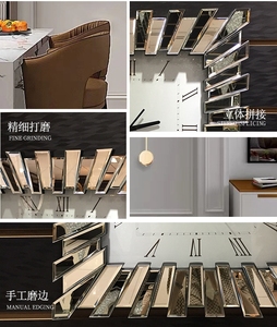 <span class=keywords><strong>Reloj</strong></span> de pared de moda con personalidad cuadrada de luz de lujo, <span class=keywords><strong>reloj</strong></span> decorativo para el hogar, <span class=keywords><strong>reloj</strong></span> de pared con espejo - Product Image 5