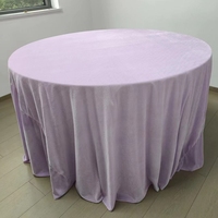 Nappe de table en polyester lavable en lin nappe ronde en velours de 120 pouces pour les banquets, les buffets et les mariages.