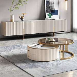 Meuble <span class=keywords><strong>TV</strong></span> design moderne nordique avec base en émail cuit, design moderne, meuble <span class=keywords><strong>TV</strong></span> LED, combinaisons de couleurs, salon - Product Image 1