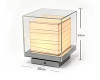 Lampe de table en verre de style nordique WabiSabi, rechargeable, pour salon, chambre à coucher, décoration intérieure, éclairage d'intérieur, bureau, lampe de chevet pour la lecture
