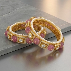 Luxury 925 Silver Monzo Pearl Kundan Bangles Antique Designer Polki <b>Kada</b> Ethnic Wedding Jewelry for Women - Product Image 3