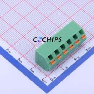 KF250NH-5.08-6P Spring Terminal Block Through hole Component (THT),P=5.08mm Connector 1x6P 5.08mm Green 6P - Product Image 1