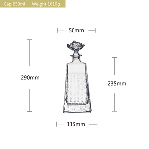 <span class=keywords><strong>Carafe</strong></span> à eau en cristal de whisky de luxe <span class=keywords><strong>personnalisée</strong></span> avec logo, nouveauté, 650 ml, classique, transparente, <span class=keywords><strong>gravée</strong></span> - Product Image 4