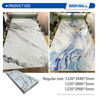 Feuille de Pvc alternative en marbre de panneau mural en Pvc haute brillance 1220x2440mm 3mm