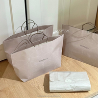 Sac de shopping personnalisé en papier d'art durable de luxe avec poignée torsadée, sac de transport pour boutique, pour vêtements, chaussures, cadeaux, emballage de vente au détail