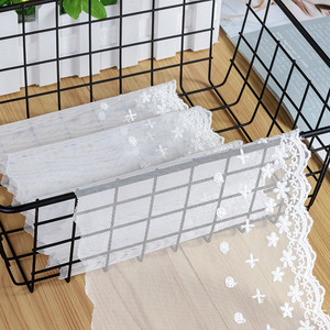 Pizzo a rete di alta qualità <span class=keywords><strong>con</strong></span> motivo a pois e stelle per decorazioni di abiti da donna in stile Lolita, larghezza 7,5-17 cm, rete a pois e stelle. - Product Image 3