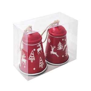 LINGKAI Vintage Red Reindeer <b>Snowflake</b> Pattern Metal Xmas Hanging Bells Jute String Pendants for Christmas Tree Party <b>Decor</b> - Product Image 5