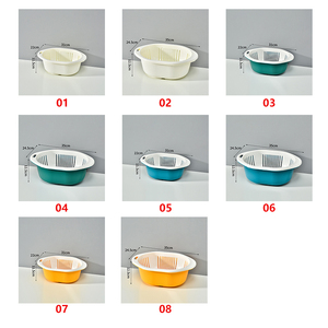 ตะกร้าเก็บผักในครัวขนาดใหญ่ SQ21 แบบสองชั้น สำหรับล้างผลไม้ สไตล์นอร์ดิก - Product Image 6