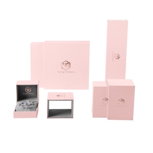 Caja de joyería personalizada de terciopelo para pulsera de tenis, caja de joyería azul marino, embalaje de joyería de lujo, caja de joyería rosa y marrón - Product Image 5