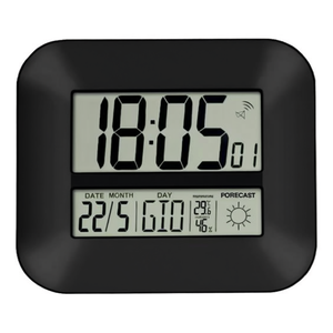 Reloj de pared (27x24cm) digital con fecha y meteorología JUSTAMINUTE Negro JD 9906 - Product Image 3