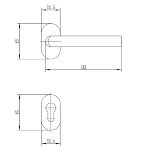 Maniglia per Serratura a Cilindro in Acciaio Inox 201 Personalizzata, <span class=keywords><strong>con</strong></span> Copricilindro, per Set Serratura Porta in Legno - Product Image 2