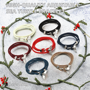 Pulseira de Metal Ajustável em Forma de Cauda de Peixe Tartaruga Marinha Preta e Vermelha de Alta Qualidade Estilo Trendy - Product Image 2