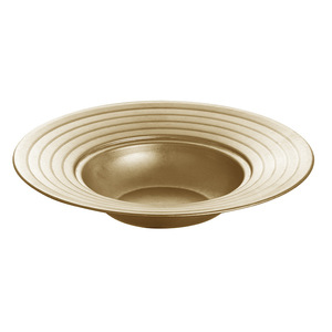 Korean Style Stainless Steel Pasta Plate Gold Round Dish For Restaurant Outdoor Use - Product Image 1