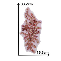 Broderie florale 3D en dentelle, robe vintage, paillettes, perles, appliques, fournitures de bricolage, accessoires, sacs