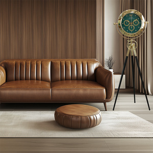 Floor <b>Clock</b> Standing <b>Clock</b> 146cm Height Antique Style Round Design Black Tripod Base - Product Image 3