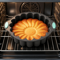 Moule à gâteau rond en silicone avec poignées, motif soleil perlé, antiadhésif, réutilisable, pour four, vente en gros