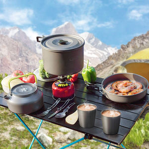 מכירה לוהטת קמפינג בישול סט תרמיל קמפינג סיר ומחבתות סט - Product Image 6