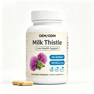 Cápsulas Vegetarianas de Suplemento de Salud con 150mg de Cardo Mariano 30:1, Fórmula Privada o Etiqueta OEM de Fábrica, Personalización Disponible - Product Image 1