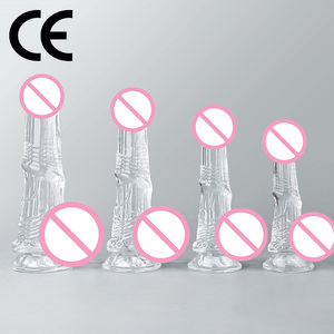 Großhandel CE-Zertifizierte Große Pferdeform Erwachsenenspielzeug Weiche Silikon Kristall Design Tierform Transparente Dildos - Product Image 1