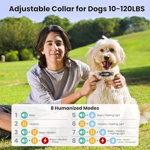 <span class=keywords><strong>Collar</strong></span> de choque recargable para perros, 8 modos de seguridad, pitido, vibración estática, IP67, impermeable, <span class=keywords><strong>collar</strong></span> de entrenamiento humano con linterna para perros - Product Image 2