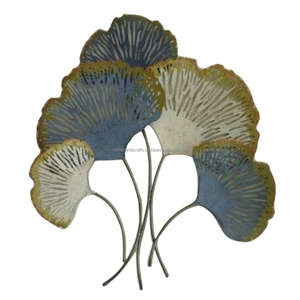 METAL LEAFS BROWN VASE SET LIVING ROOM LARGE ART - Product Image 6