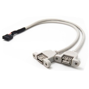 สายเคเบิล USB-A แบบมีแผ่นปิด สำหรับเมนบอร์ด ขั้วต่อ Dupont 254 แบบ 9 พิน หัวต่อ USB แบบคู่ ตัวเมีย แบบยึดติดได้ สายเคเบิลแบบสองหัวในตัว - Product Image 4