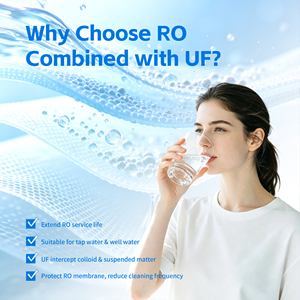 โรงงานบำบัดน้ำขนาดกะทัดรัด 0.5 ตัน/ชม. พร้อมระบบกรอง UF 500 ลิตร/ชม. ระบบกรองน้ำแบบออสโมซิสย้อนกลับสแตนเลส - Product Image 2