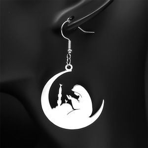 Orecchini <span class=keywords><strong>Luna</strong></span> Yoga da Donna, Gioielli in Acciaio Inossidabile, Collana con Ciondolo <span class=keywords><strong>Luna</strong></span> per Meditazione, Vendita all'Ingrosso - Product Image 4