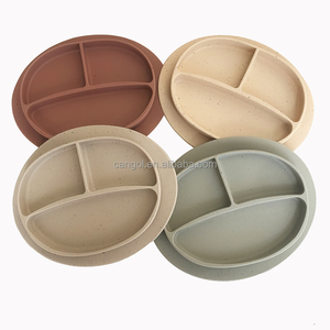 Plato de silicona irrompible dividido para bebé, conjunto de alimentación de succión antideslizante para lavavajillas, plato de silicona para bebé - Product Image 2