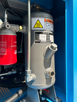 Compresor de Aire Rotativo de Tornillo Estacionario Sin Aceite Marca Guangdong 7.5KW-22KW para Refrigeración, con Motor de 15KW, Bomba PLC y Rodamiento, Refrigerado por Aire