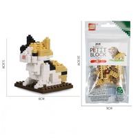 Blocs de construction 3D en plastique, mini blocs Nano pour chat, chat, lion, tigre, animaux de zoo, jouets en briques