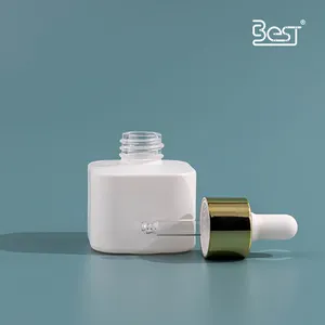 Nieuwe Aankomst Vierkante Witte Fles Met Druppelpomp Voor Cosmetische Verpakking 20Ml