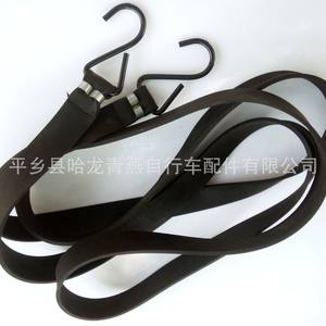 Sangles de bagages en caoutchouc souple noir avec crochets métalliques pour sacs et voitures, accessoires d'équipement portables - Product Image 1