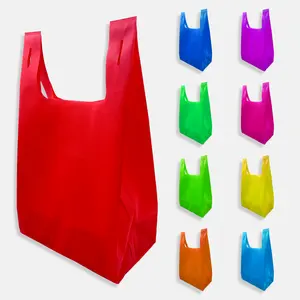 Dokunmamış alışveriş t-shirt çanta özel baskılı logo ile dokuma olmayan bez çanta kalite özel baskılı kullanımlık dokuma olmayan bez torba