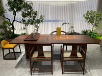 Meubles sur mesure fabriqués à l'usine de Foshan |   Table à thé moderne minimaliste en noyer noir américain massif pour salle de réunion