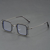 Monture de lunettes unique faite à la main, double couche, à monture complète, personnalisée, haut de gamme, tendance, ultra-légère, en métal, anti-lumière bleue