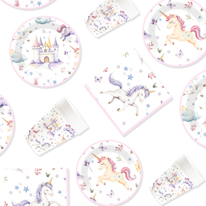 Decoraciones de Cumpleaños de Unicornio DAMAI, Plato de Papel con Diseño de Castillo y Unicornio, Vasos de Papel y Servilletas para Fiesta de Cumpleaños Infantil - Product Image 6